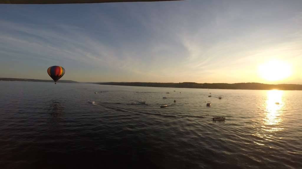 Canandaigua Lake boats at sunset