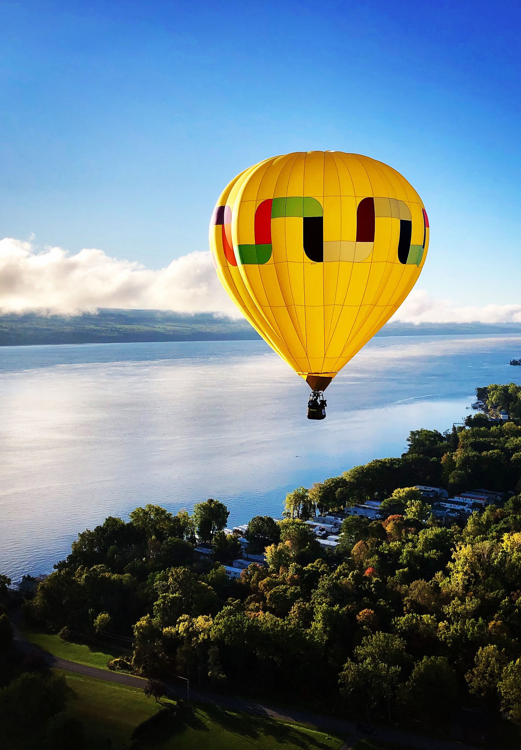 Yellow Balloon over Canandaigua Lake