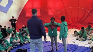 kids inside fabric demo