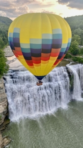 Balloon floating over Middle Falls