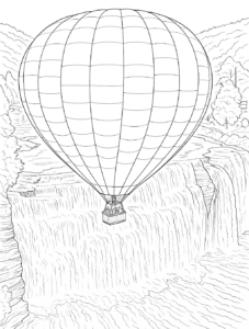 Sunnyside Up over Middle Falls coloring sheet