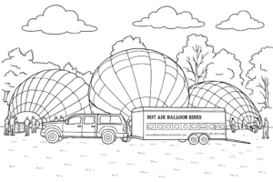 Hot air balloon coloring sheet